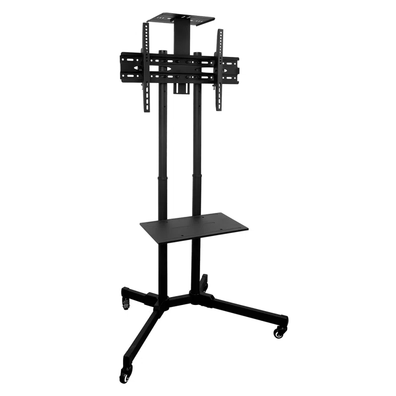 Mount-It Height Adjustable Mobile TV Stand w/ Cart, Shelf & Rolling Casters Fits 37-70 in. Screens & Reviews | Wayfair