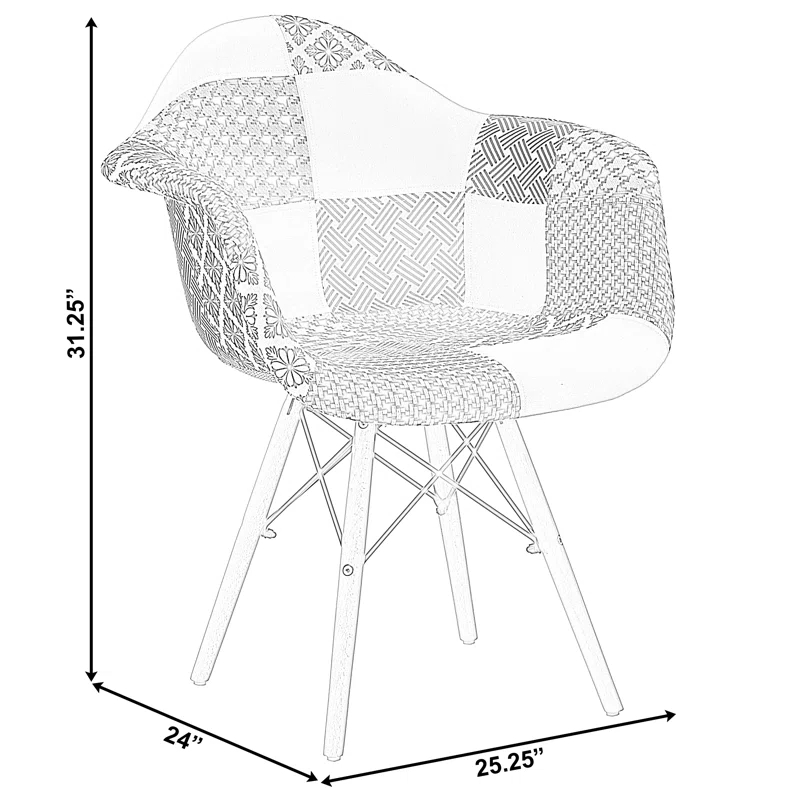 George Oliver Dearbhl 16'' H Fabric Upholstered Armchair