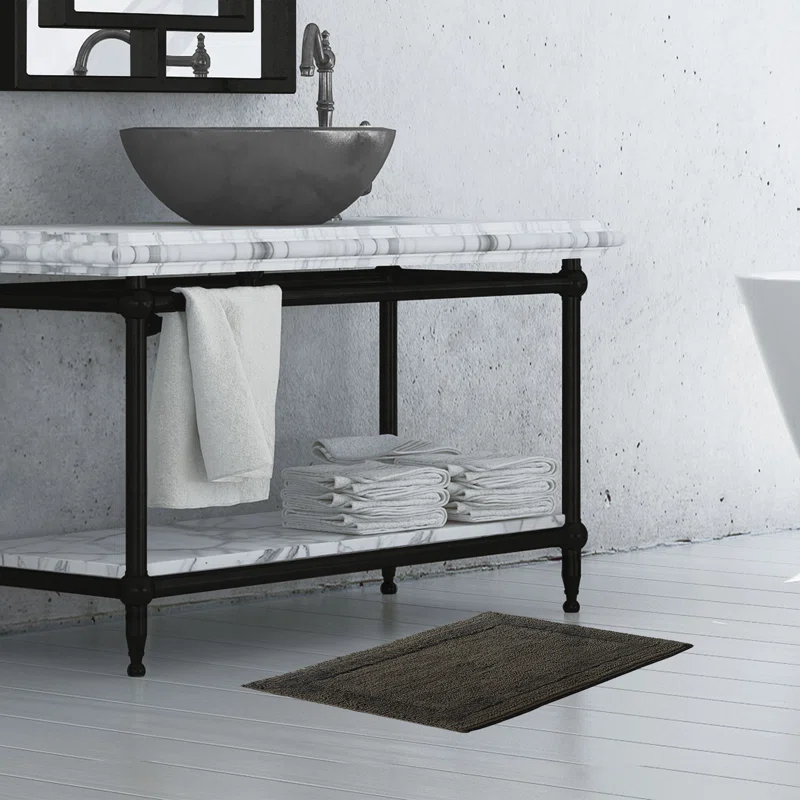 French Connection French Connection Hearn Rectangle Cotton Blend Bath Rug