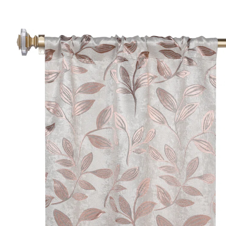 Superior Modern Bohemian Leaves Polyester Machine Washable Room Darkening Blackout Curtains by Superior (Set of 2)