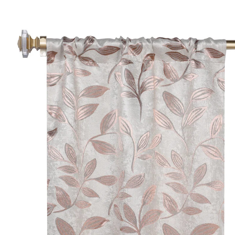 Superior Modern Bohemian Leaves Polyester Machine Washable Room Darkening Blackout Curtains by Superior (Set of 2)