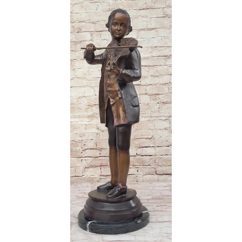 Bloomsbury Market Limited Edition Signed  Numbered By Collett Mozart With Violin Bronze Sculpture