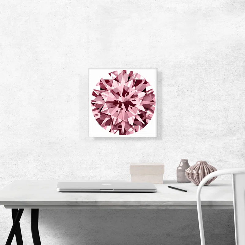" Hot Pink Round Brilliant Cut Diamond Jewel "