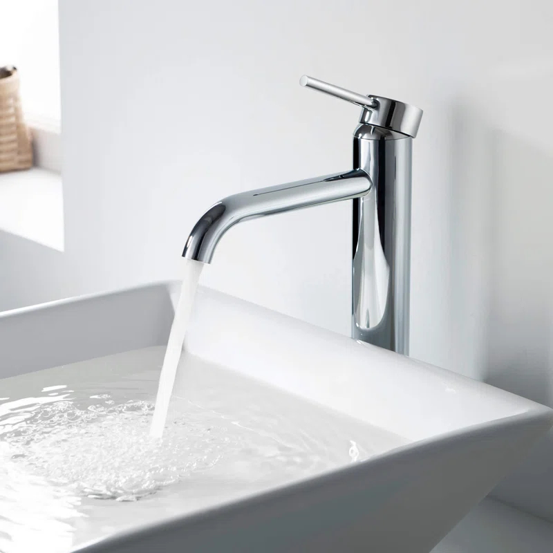 KIBI C-KBF1009CH-KPW101CH Circular Vessel Sink Faucet Single-handle Bathroom Faucet