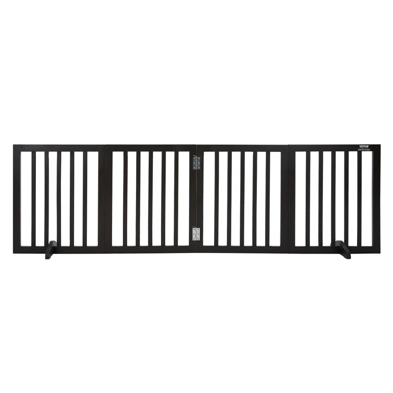 Solid Wood Free Standing Pet Gate With Door