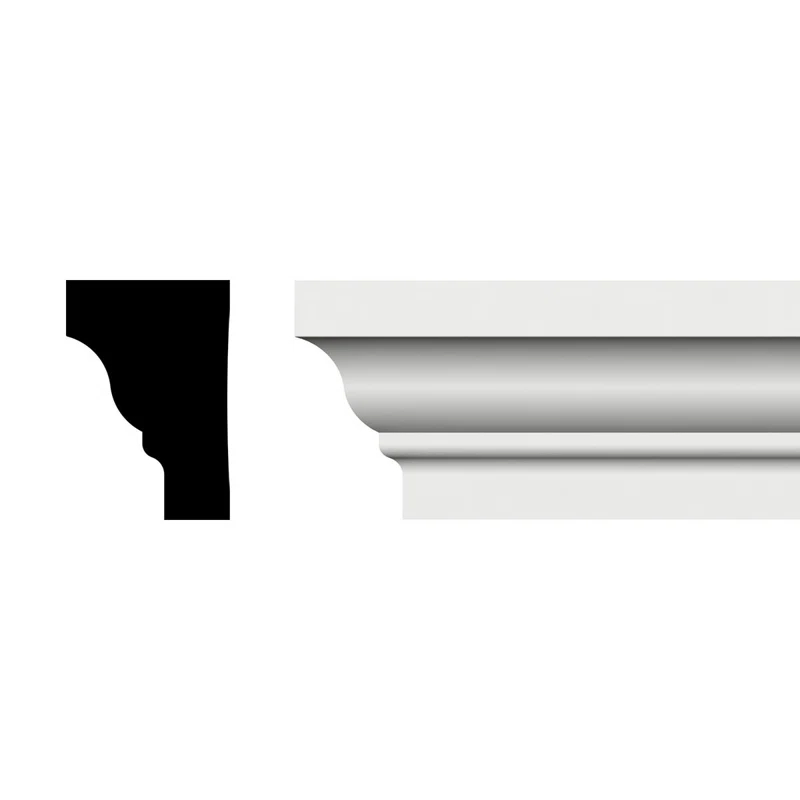 Ekena Millwork 2"H x 1 3/8"P x 96"L Ram Crown Moulding, PVC