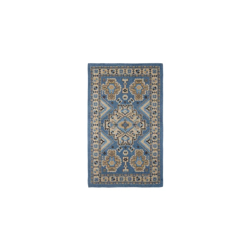 French Connection French Connection Oriental Flatweave Cotton Blue Area Rug