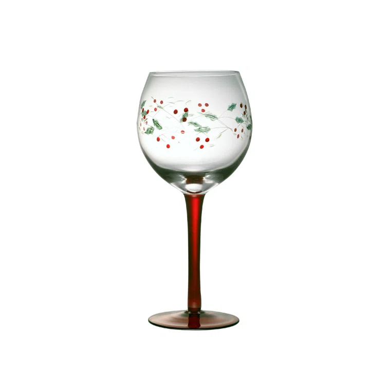 Pfaltzgraff Winterberry 13 oz. Hand Painted Wine Goblets (Set of 4)