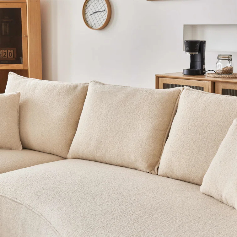 Excellent Future 122.8" Curved Sofa Modern Curved Couch Living Room Modular Sectional Sofa