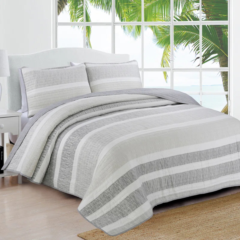 American Home Fashion Phillips Modern & Contemporary Striped Quilt Set