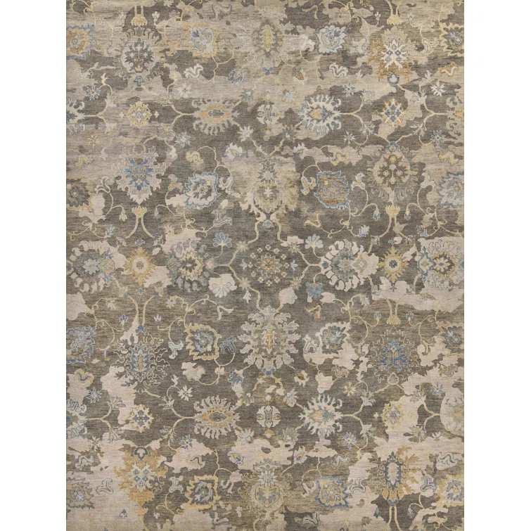 EXQUISITE RUGS Essex Wool Damask Indoor Rug