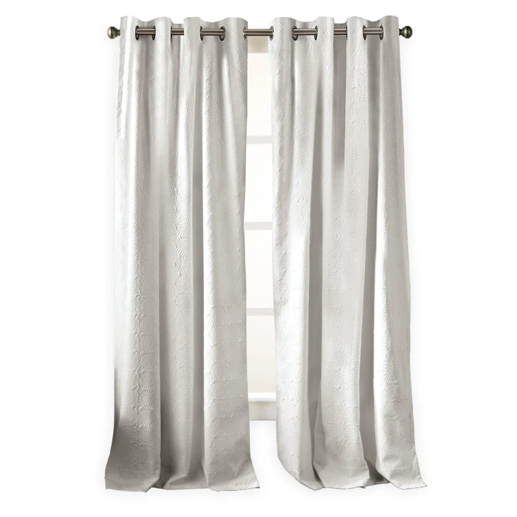 DKNY Chrysanthemum Solid Color Grommet Curtain Panel Pair (Set of 2)