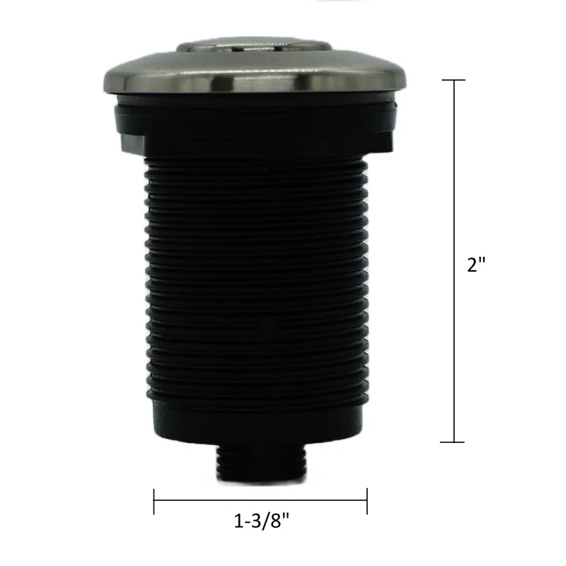 Mr. Scrappy Garbage Disposal Air Switch Kit with Brushed Nickel Push Button, Power Box, and Air Tube