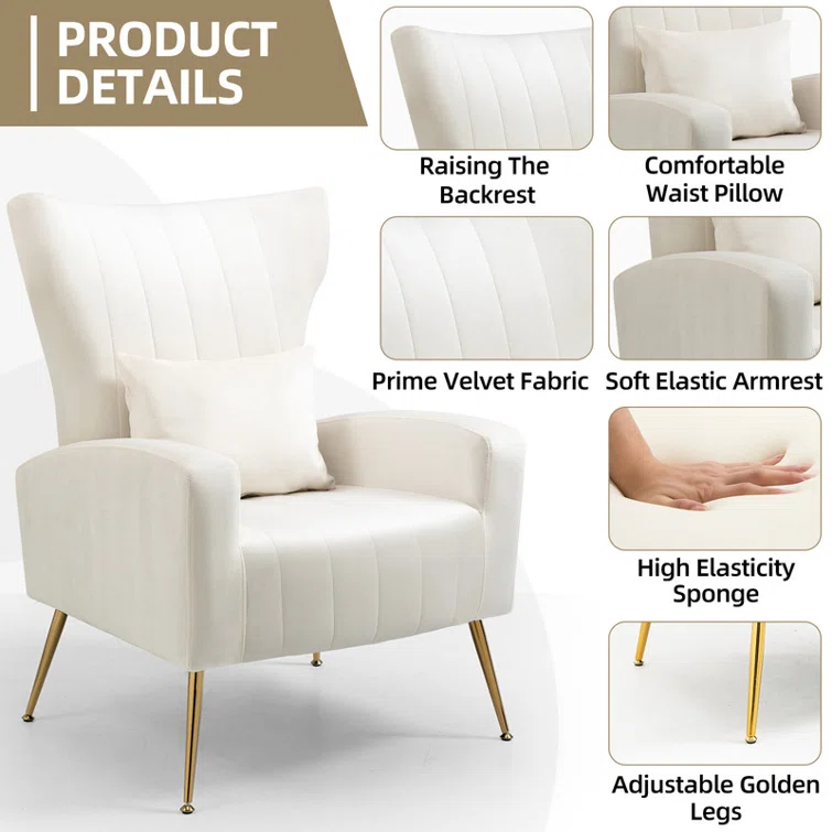 Mercer41 Upholstered Velvet Armchair (Set of 2)
