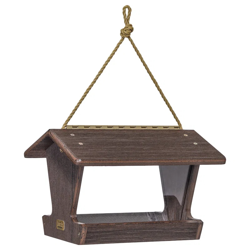 Birds Choice Hopper Bird Feeder Spruce Creek Collection in Brazilian Walnut Recycled Plastic