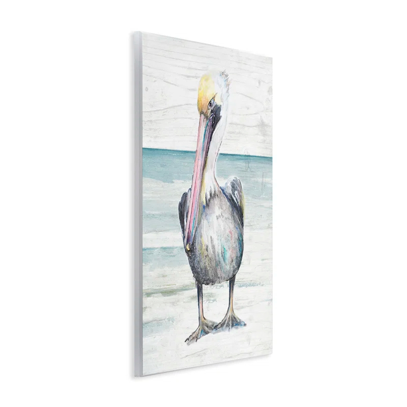 Stupell Industries " Pelican Bird Standing Beach Sand Grain Pattern " by Patricia Pinto