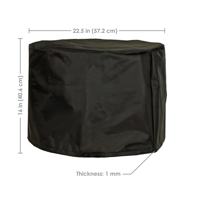 SunnyDaze Decor Oxford 22.5" Diameter x 16" H Black Solid Fire Pit Cover
