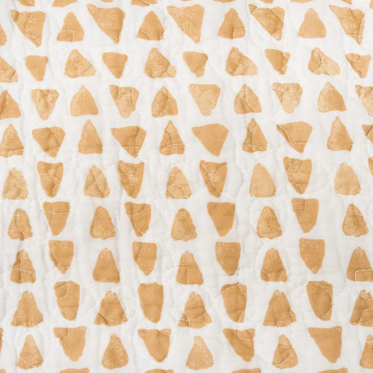 C&F Home Natural Home Blue/Yellow/Gray/White Cotton Reversible Quilt Set