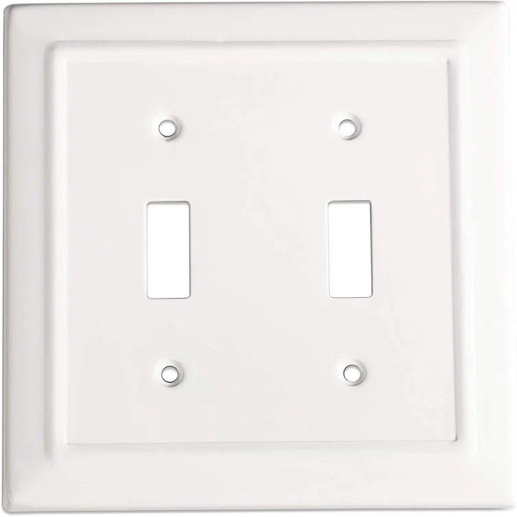 Monarch Abode Architectural 2 - Gang Toggle Light Switch Standard Wall Plate (Set of 2)
