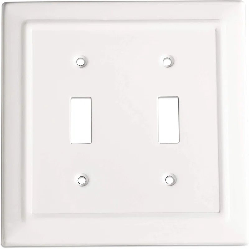 Monarch Abode Architectural 2 - Gang Toggle Light Switch Standard Wall Plate (Set of 2)