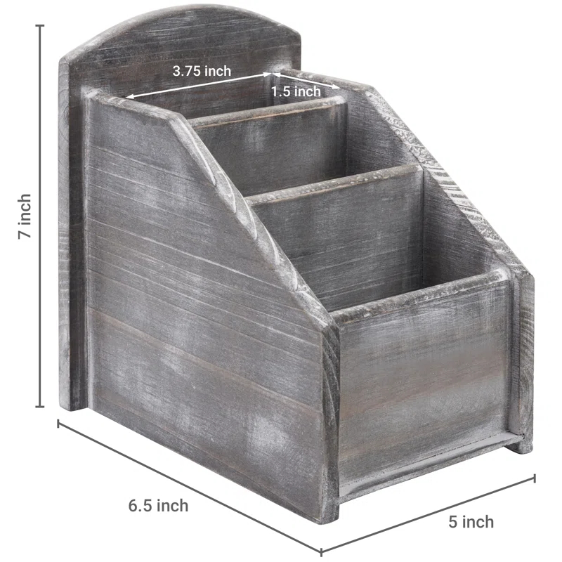 MyGift Gray/White Remote Control Holder