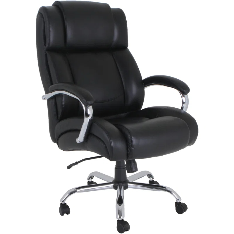Lorell Big & Tall Leather Executive Chair with UltraCoil Comfort