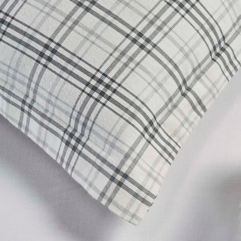 Superior Plaid Flannel Cotton Classic Modern Farmhouse Duvet Cover Set