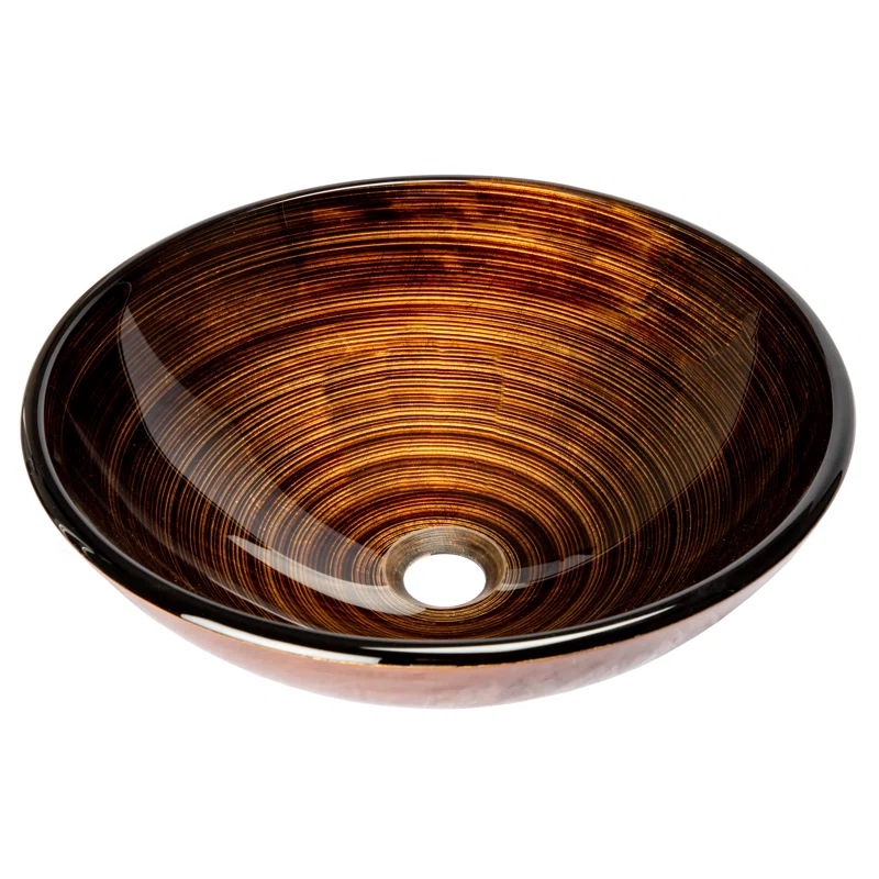 Eden Bath EB_GS72 Eden Bath 16.38'' Tempered Glass Circular Bathroom Sink