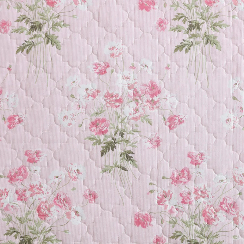 Laura Ashley Veronicas Bouquet Cotton Reversible Pink Quilt Set