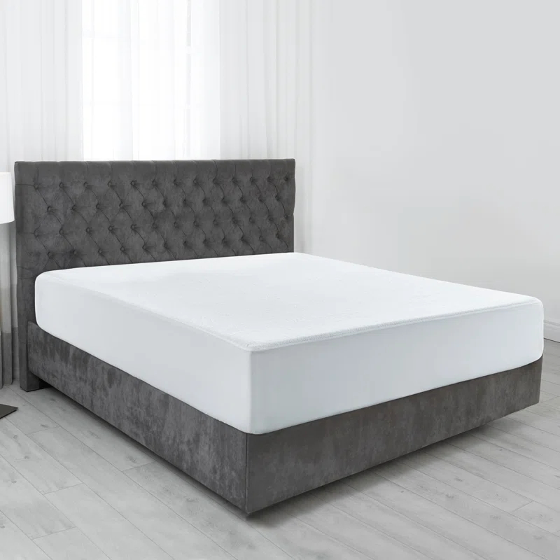 Lux Decor Collection Poly Cotton Terry Top Fitted Mattress Protector Waterproof Hypoallergenic