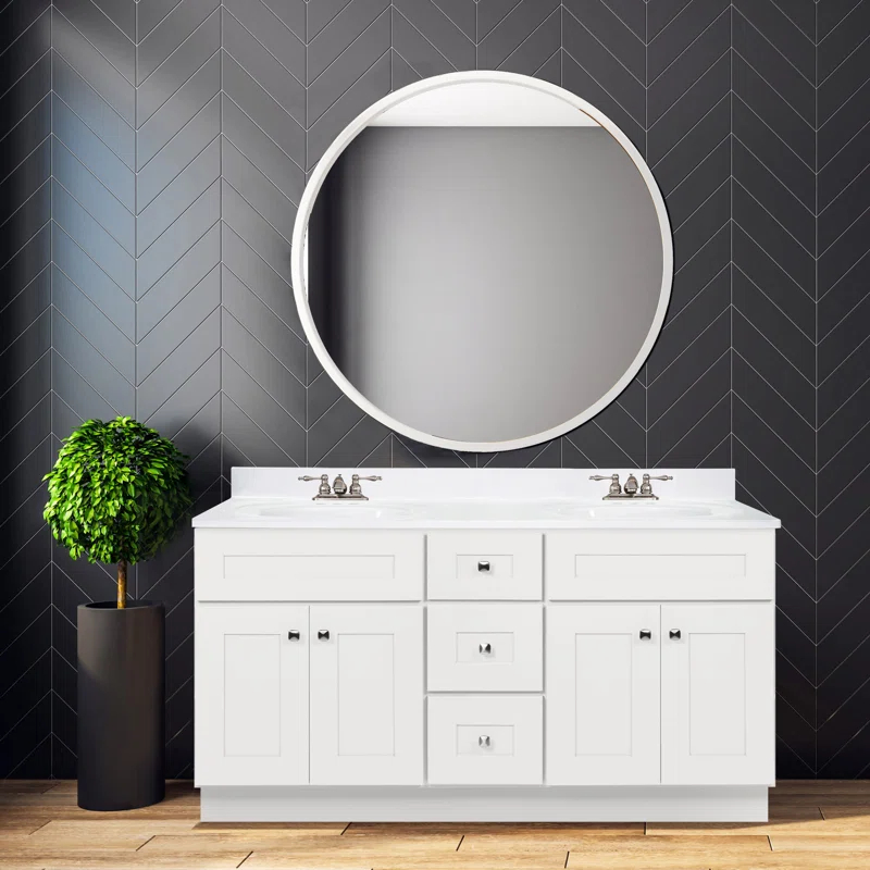 Design House Brookings 60 Inch Bathroom Vanity, Shaker, Solid Wood, Fully Assembled, Sherwin Williams – Design House, 214999