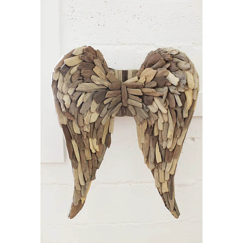 Millwood Pines Driftwood Angel Wings Wall Decor