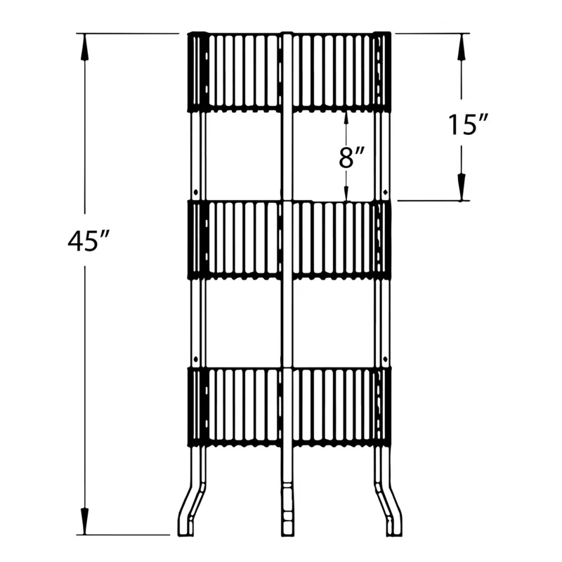 Azar Displays Three-Tiered Large White Wire Bin