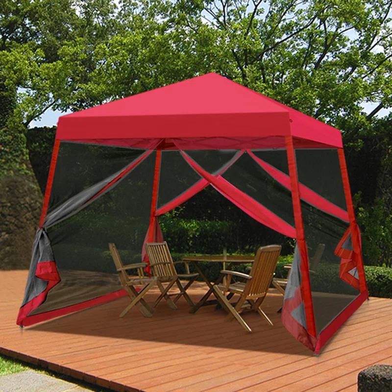 COOS BAY 10 Ft. W X 10 Ft. D Steel Pop Up Slant Leg Patio Gazebo With Netting