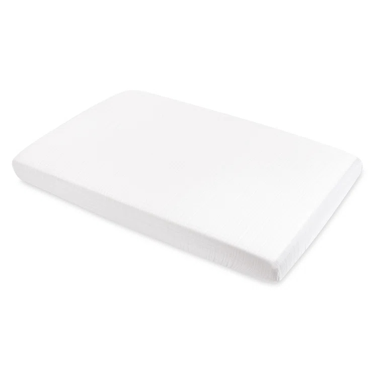 Plain White Muslin Mini Fitted Sheet