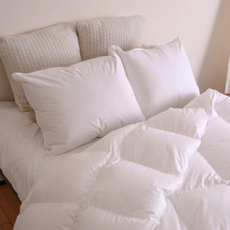 Highland Feather Highland Feather 750 Loft Hungarian Goose Down Pillow 500 TC Cotton Casing (Set of 2)