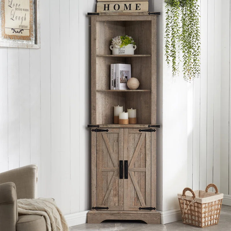 Farmhouse 5 Chest of Drawers, Tall Drawers Dresser with Sliding Barn Door