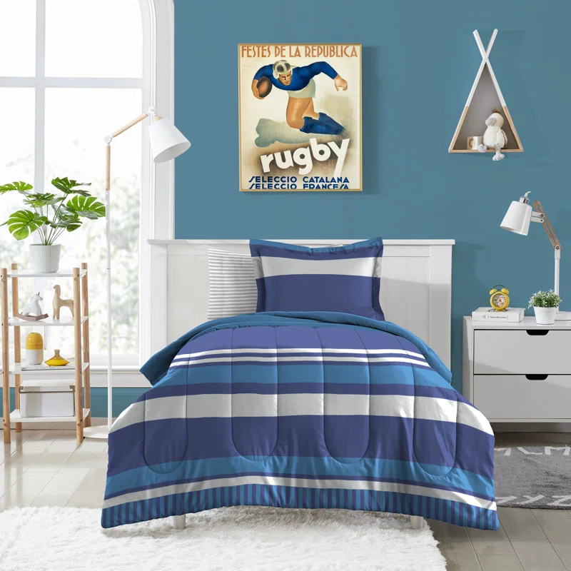 Dream Factory Dream Factory Rugby Stripe 5 Piece Comforter Set