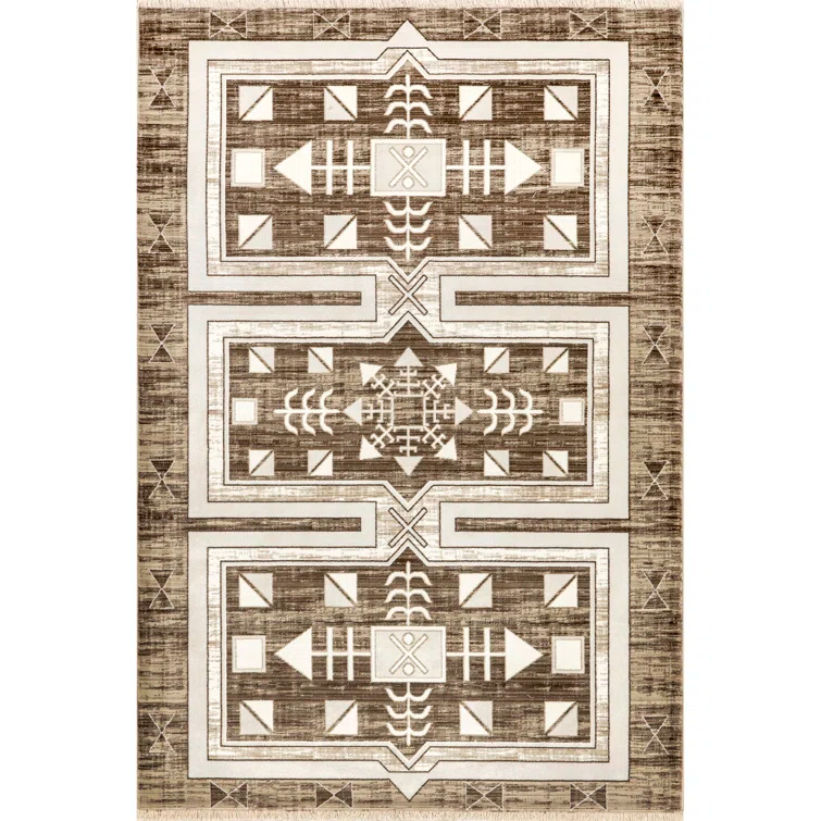 Union Rustic Agave Geometric Fringed Area Rug