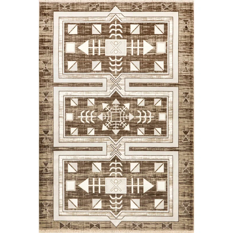Union Rustic Agave Geometric Fringed Area Rug
