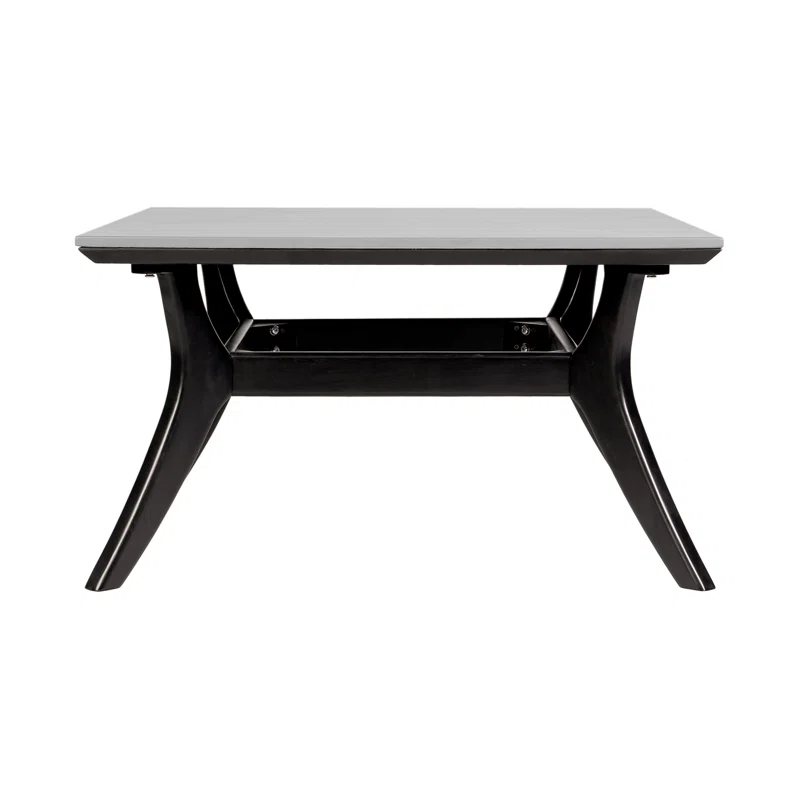 Armen Living Beckham Outdoor Coffee Table In Eucalyptus Wood And Super Stone