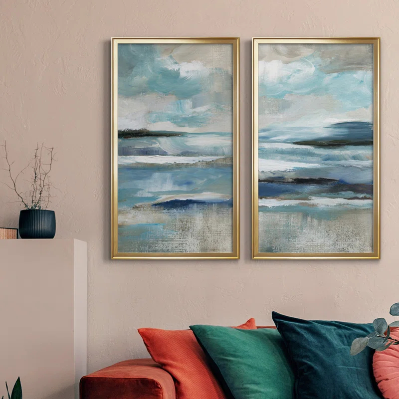 " Distant Drama I " 2 - Pieces Painting Print (Set of 2)