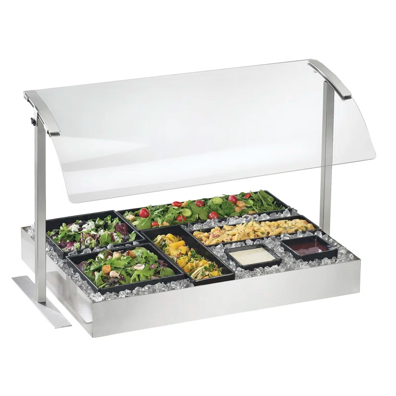 Cal-Mil Acrylic Single Sneeze Guard with Stainless Steel Frame