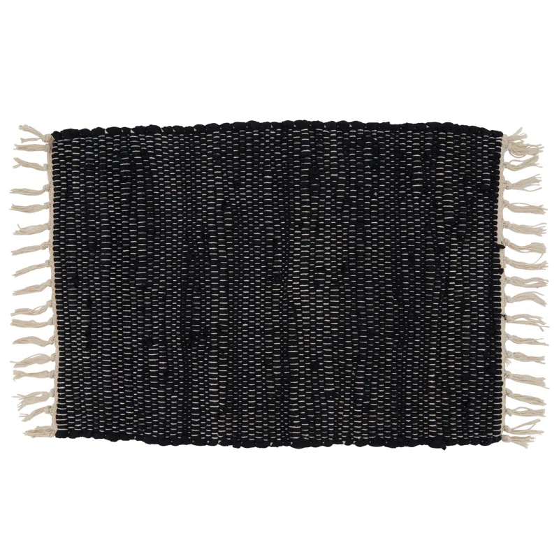 Saro Noir Chindi Collection Cotton Rectangle Placemat (Set of 4)
