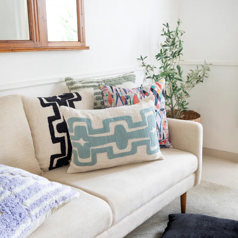 Stacy Garcia Home Geometric Handmade Cotton Wool Blend Decorative Throw Pillow