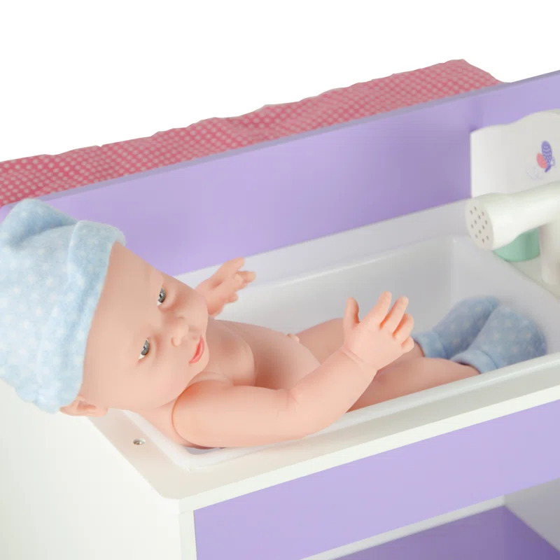 Teamson Kids Olivia's Little World Wooden Doll Changing Station