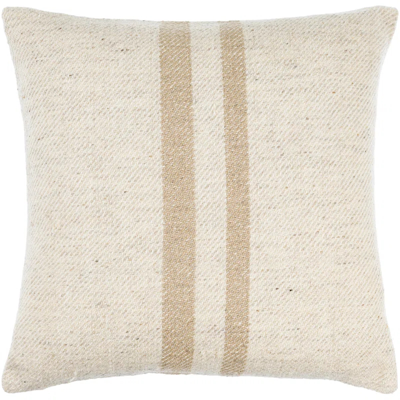 Becki Owens x Livabliss Brett Striped Wool Blend Reversible Throw Pillow