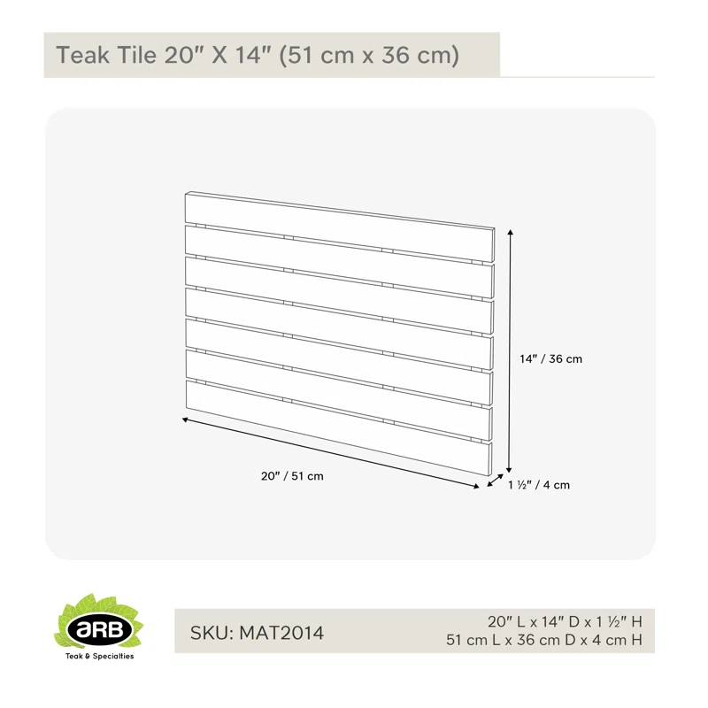 Teak Shower Mat