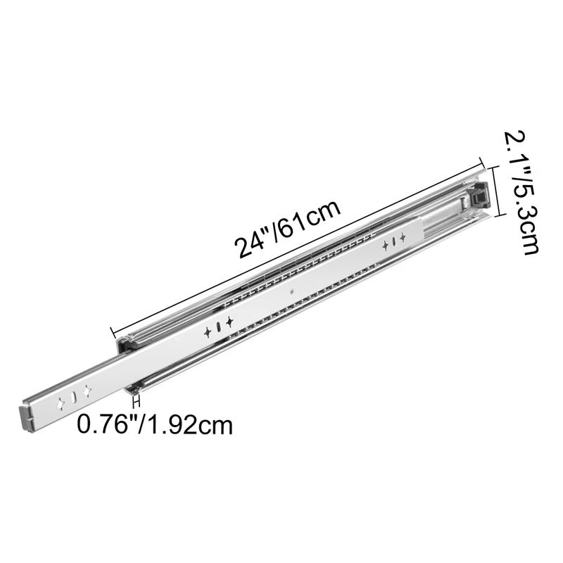 VEVOR Full Extension 2.1'' Side Mount Metal Drawer Slide (Set of 2)