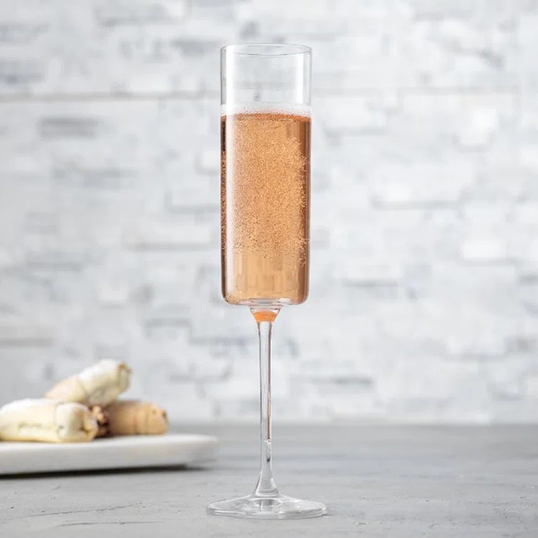 JoyJolt JoyJolt Claire Champagne Glass Flutes, 5.7oz (Set of 2)